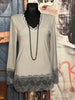 Sous-pull dentelle 36/42 gris perle