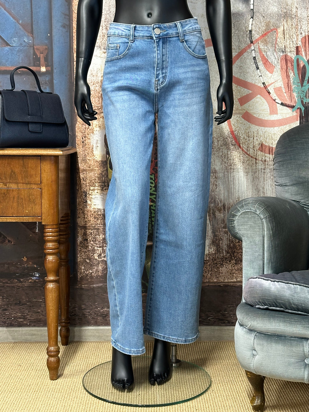 Jean "Wide leg" light blue denim "" (38 ➡️ 48)