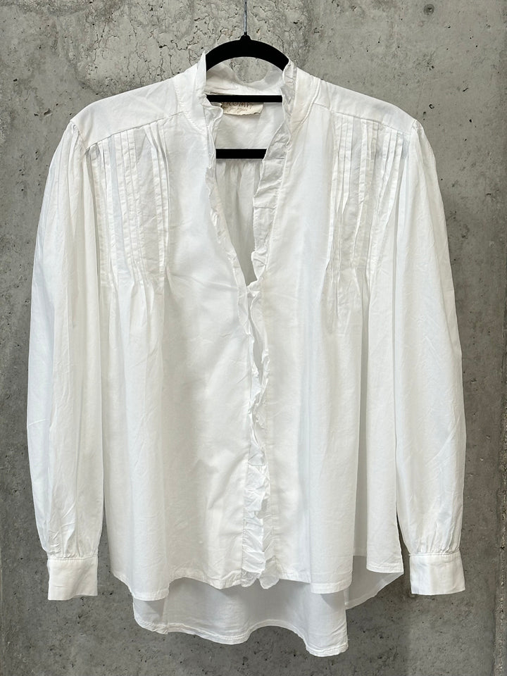 Chemisier blanc romantique à volants (38/42) MADE IN ITALY