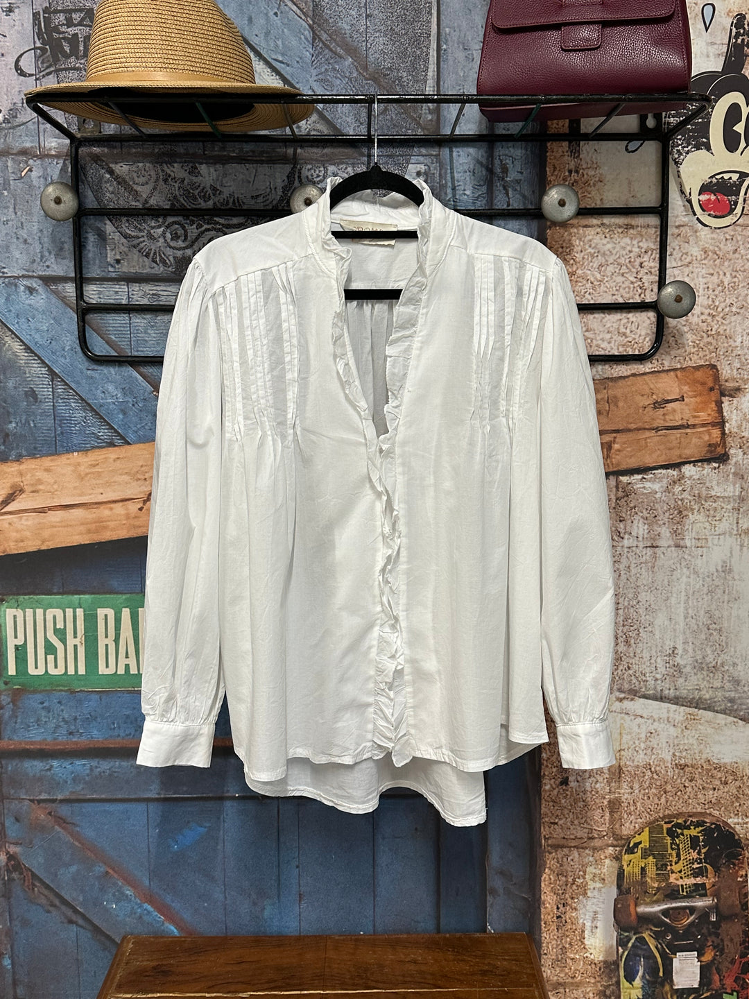 Chemisier blanc romantique à volants (38/42) MADE IN ITALY