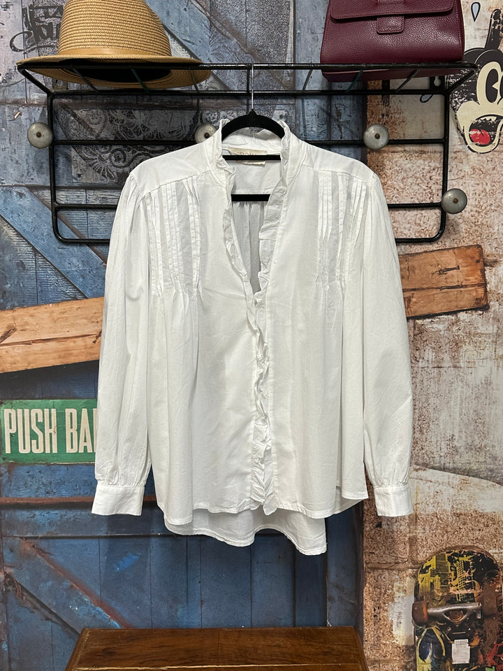 Chemisier blanc romantique à volants (38/42) MADE IN ITALY