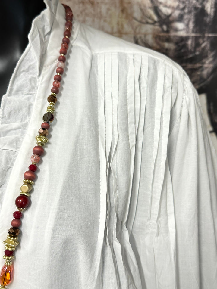 Chemisier blanc romantique à volants (38/42) MADE IN ITALY