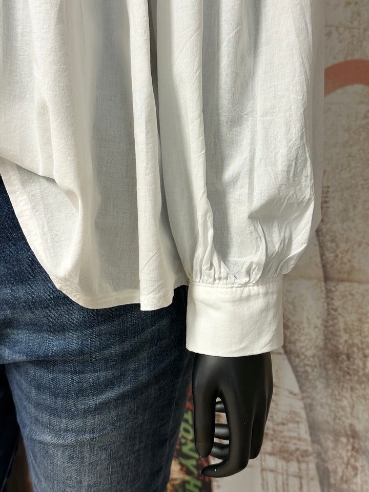 Chemisier blanc romantique à volants (38/42) MADE IN ITALY