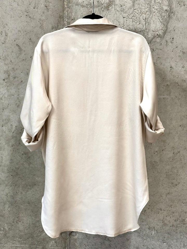 Chemisier/tunique motif "floral" bijoux beige (38/42) MADE IN ITALY