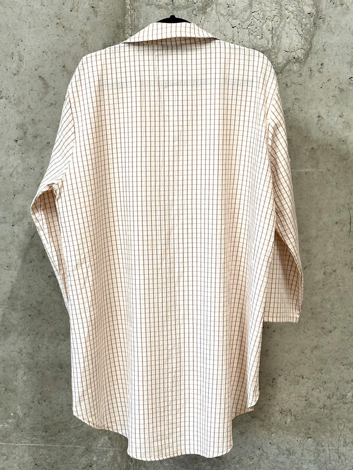 Chemisier/tunique à carreaux écru & beige (42/46) MADE IN ITALY