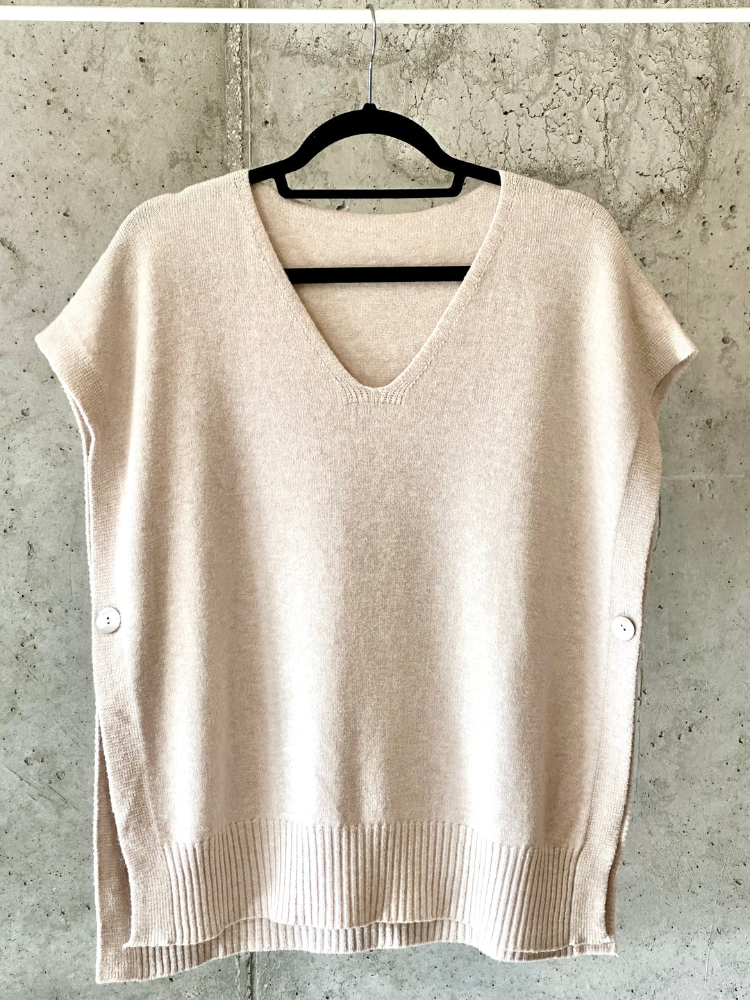 Débardeur en maille fine beige clair (38/42) MADE IN ITALY