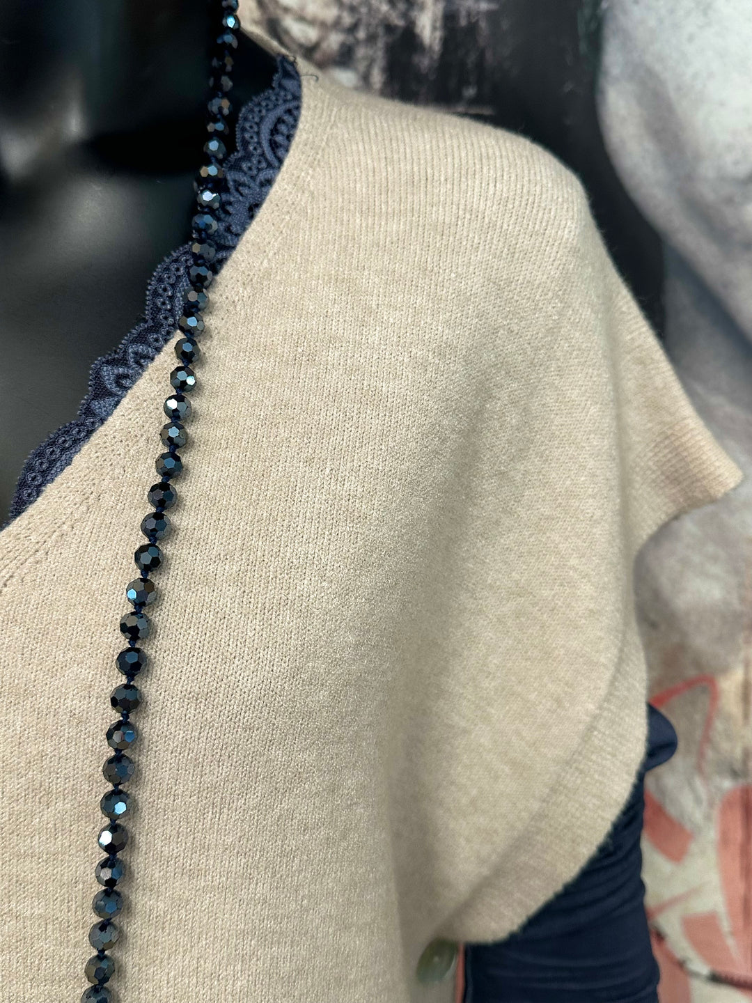 Débardeur en maille fine beige clair (38/42) MADE IN ITALY