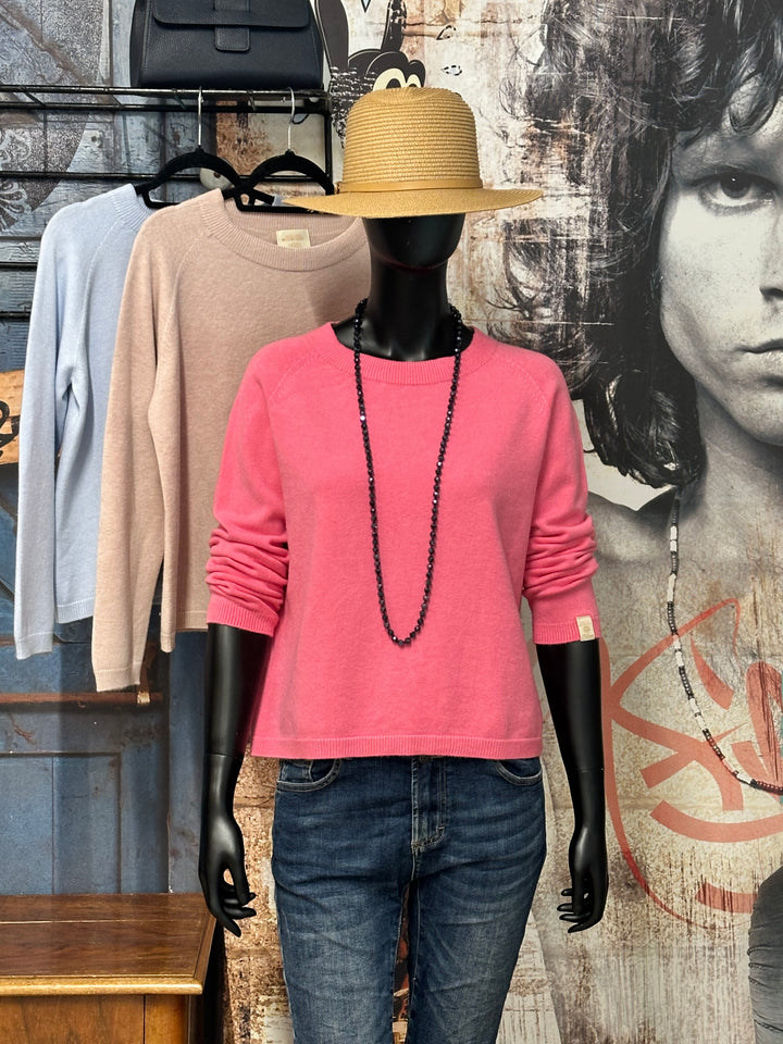 Petit pull court uni col rond (34/36) MADE IN ITALY