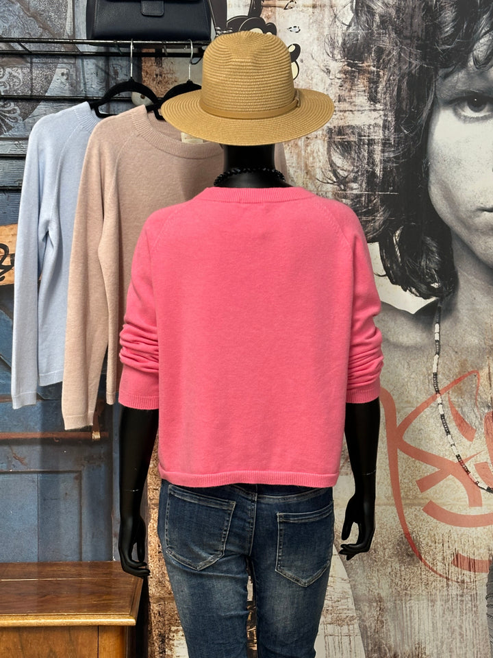 Petit pull court uni col rond (34/36) MADE IN ITALY