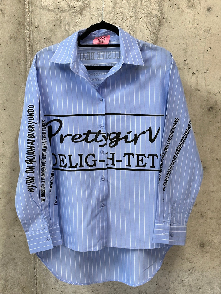 Chemisier "Prettygirl" Bleu & blanc (36/38) 100% coton MADE IN FRANCE