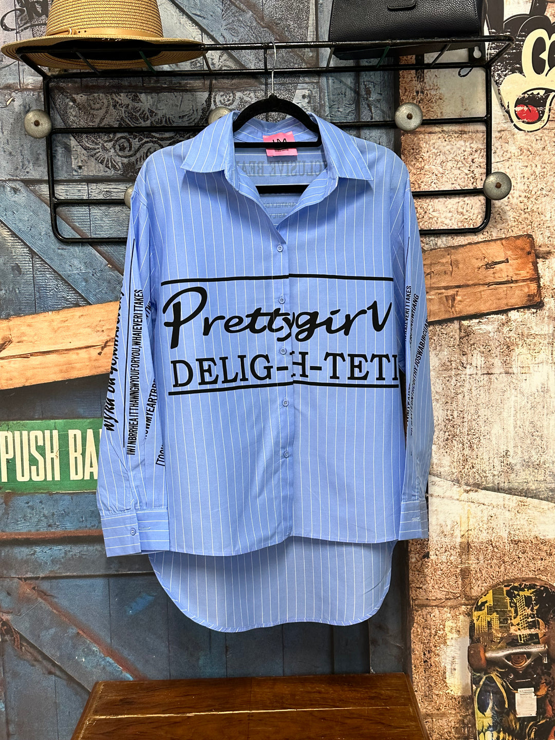 Chemisier "Prettygirl" Bleu & blanc (36/38) 100% coton MADE IN FRANCE