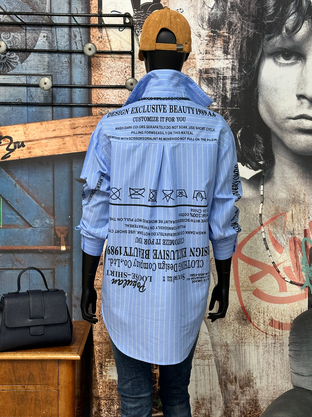 Chemisier "Prettygirl" Bleu & blanc (36/38) 100% coton MADE IN FRANCE