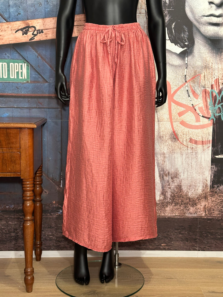 Palazzo-Hose mit Waffelmuster in Vintage-Rosa