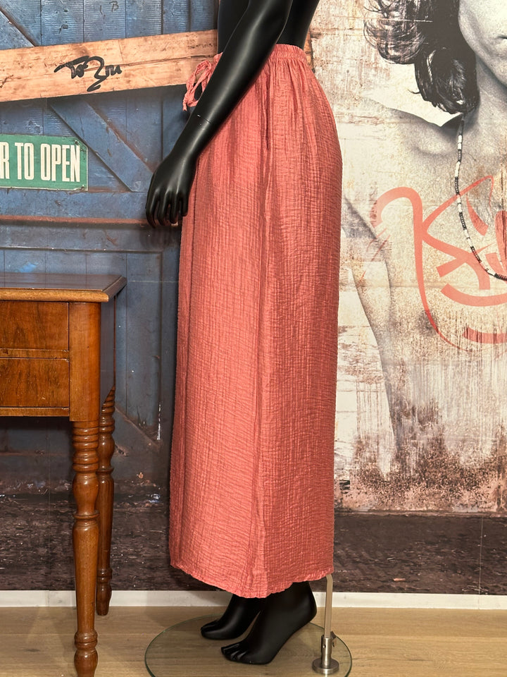 Palazzo-Hose mit Waffelmuster in Vintage-Rosa