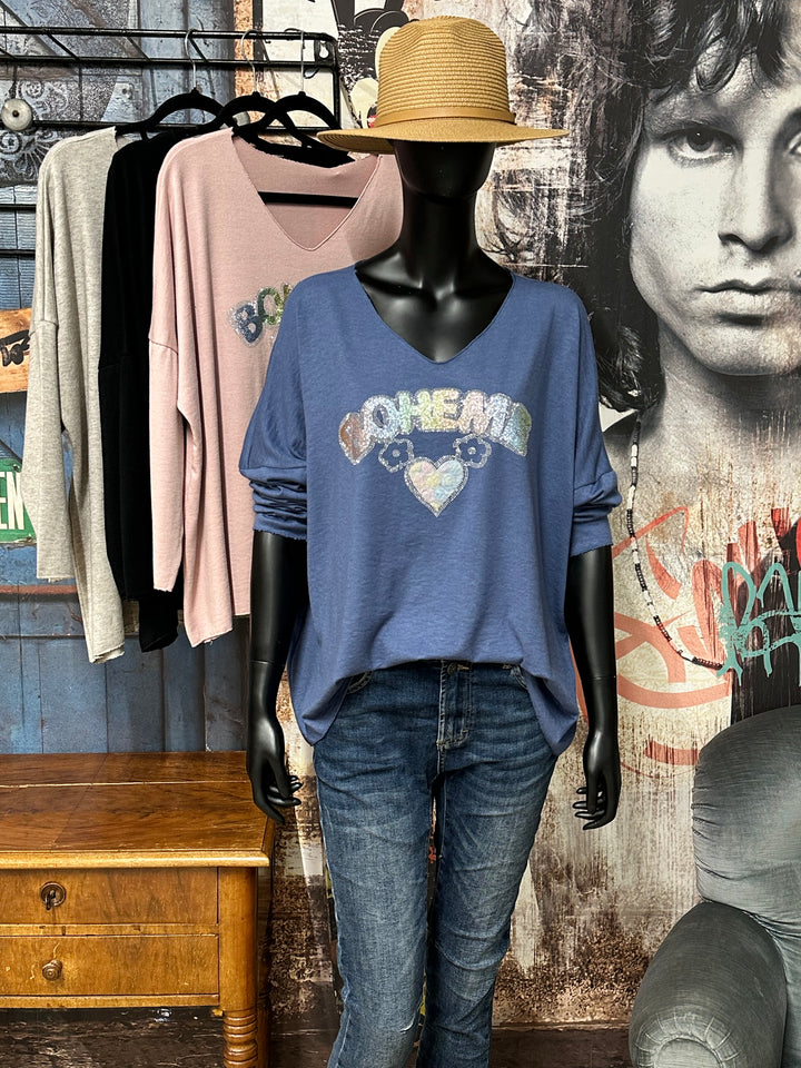 Pull col V "Bohème" (42/46) MADE IN ITALY