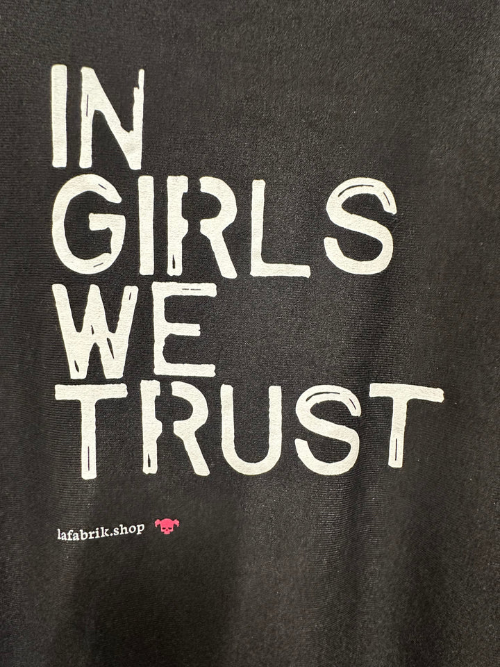 Pull fluide & col rond "IN GIRLS WE TRUST" (38/42) MADE IN ITALY