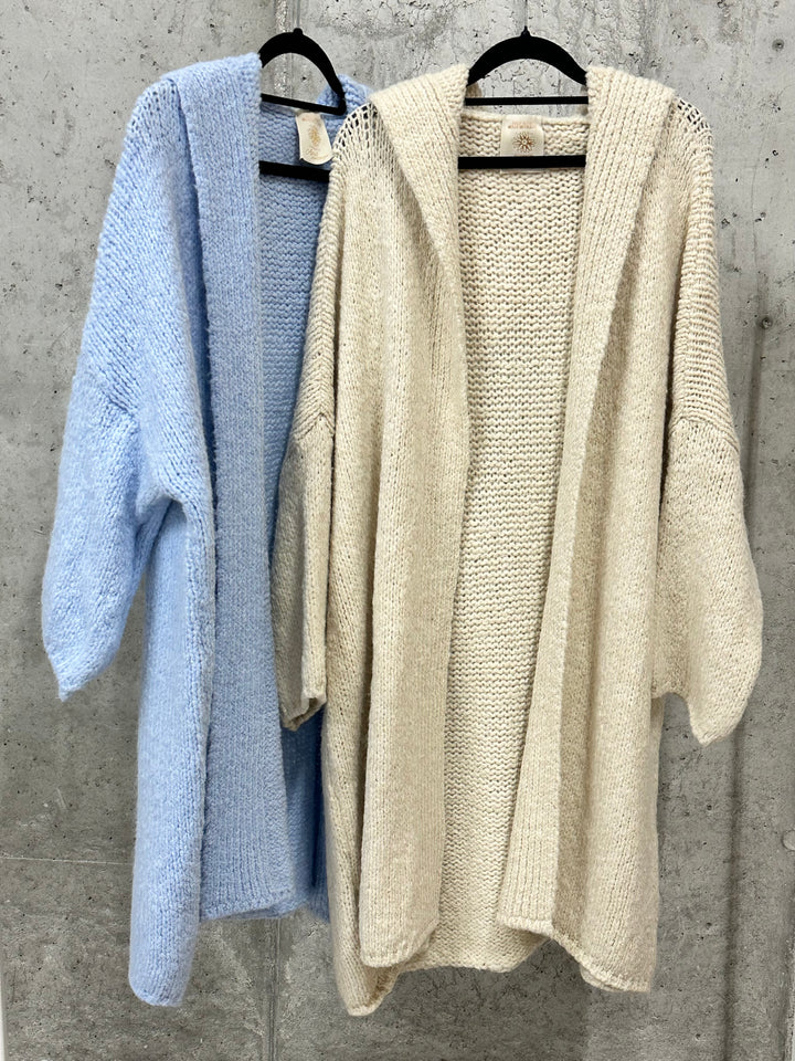 Gilet long à capuche en maille  (40/46) MADE IN ITALY