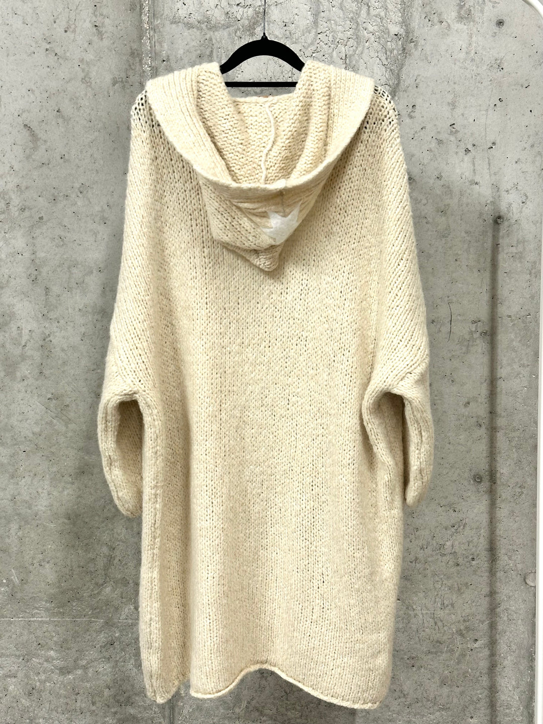 Gilet long à capuche en maille  (40/46) MADE IN ITALY