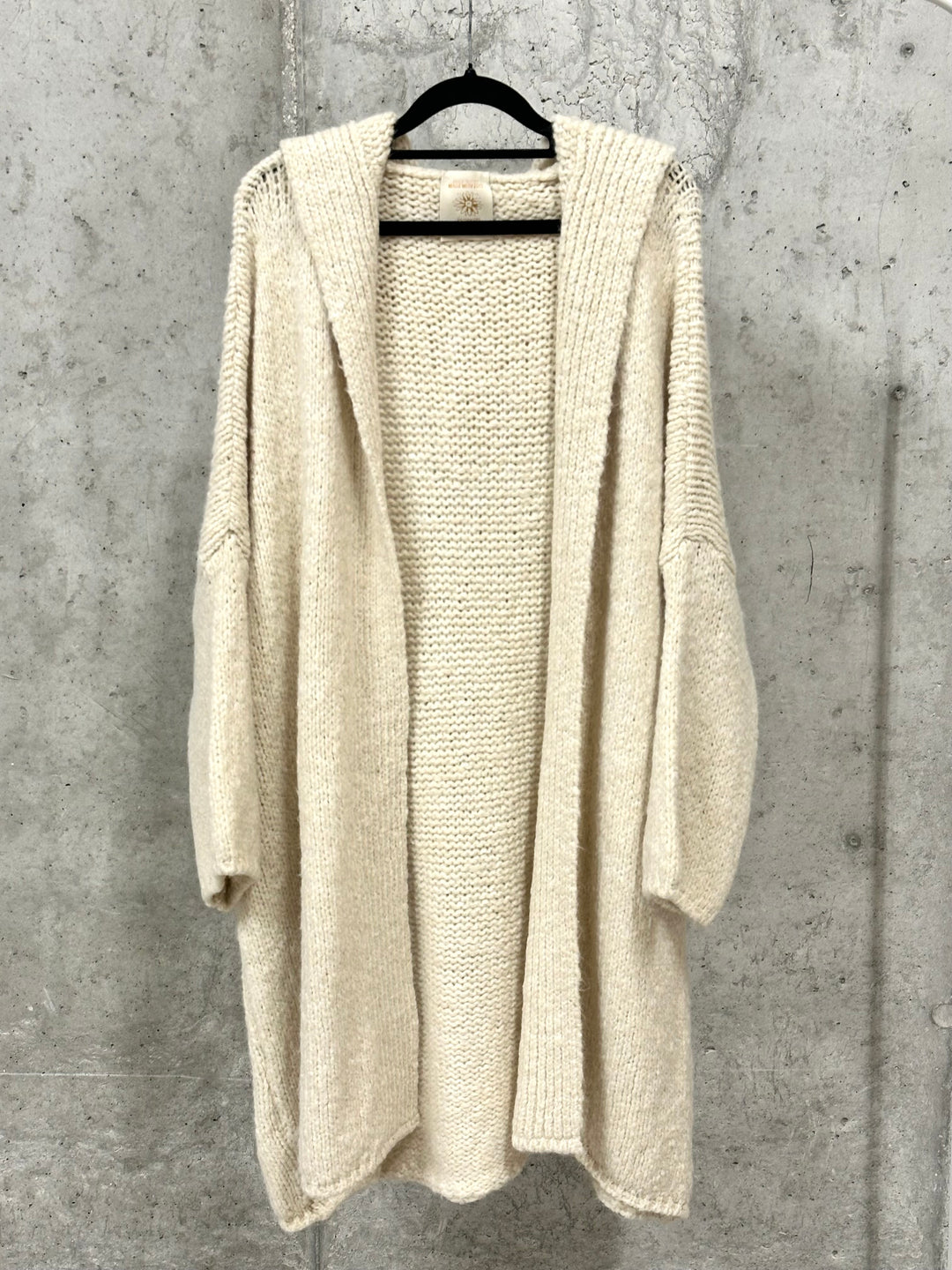 Gilet long à capuche en maille  (40/46) MADE IN ITALY