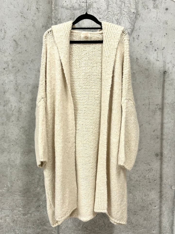 Gilet long à capuche en maille  (40/46) MADE IN ITALY