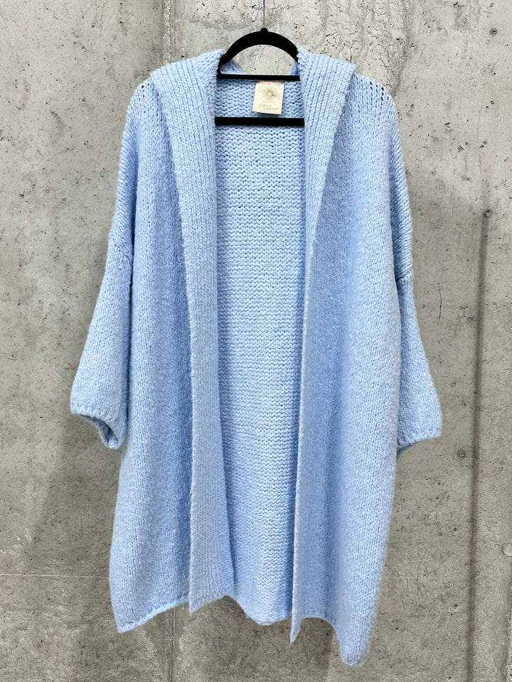 Gilet long à capuche en maille  (40/46) MADE IN ITALY