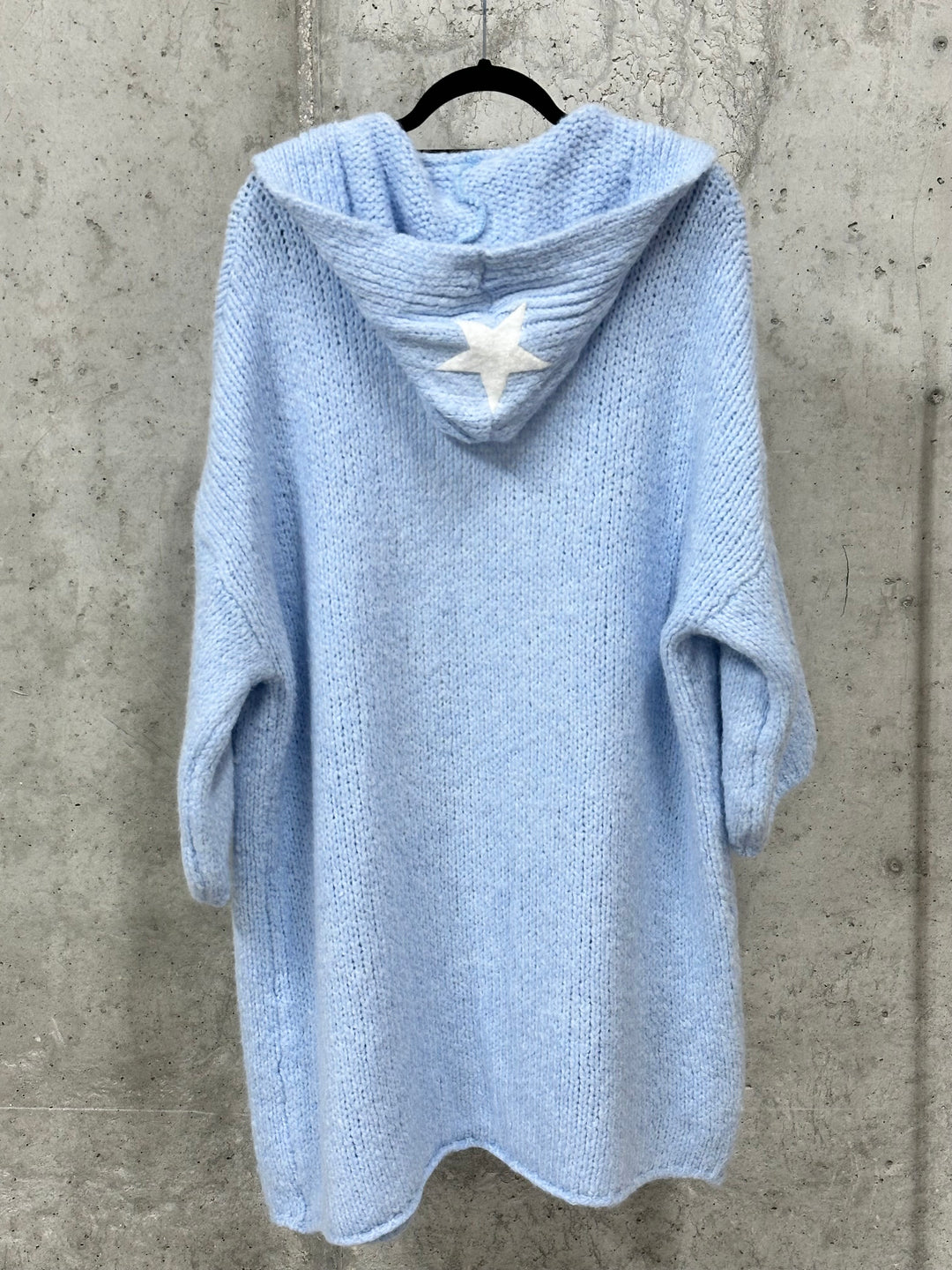 Gilet long à capuche en maille  (40/46) MADE IN ITALY