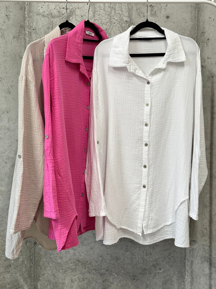 Tunique oversize en gaze de coton (42/48) MADE IN ITALY