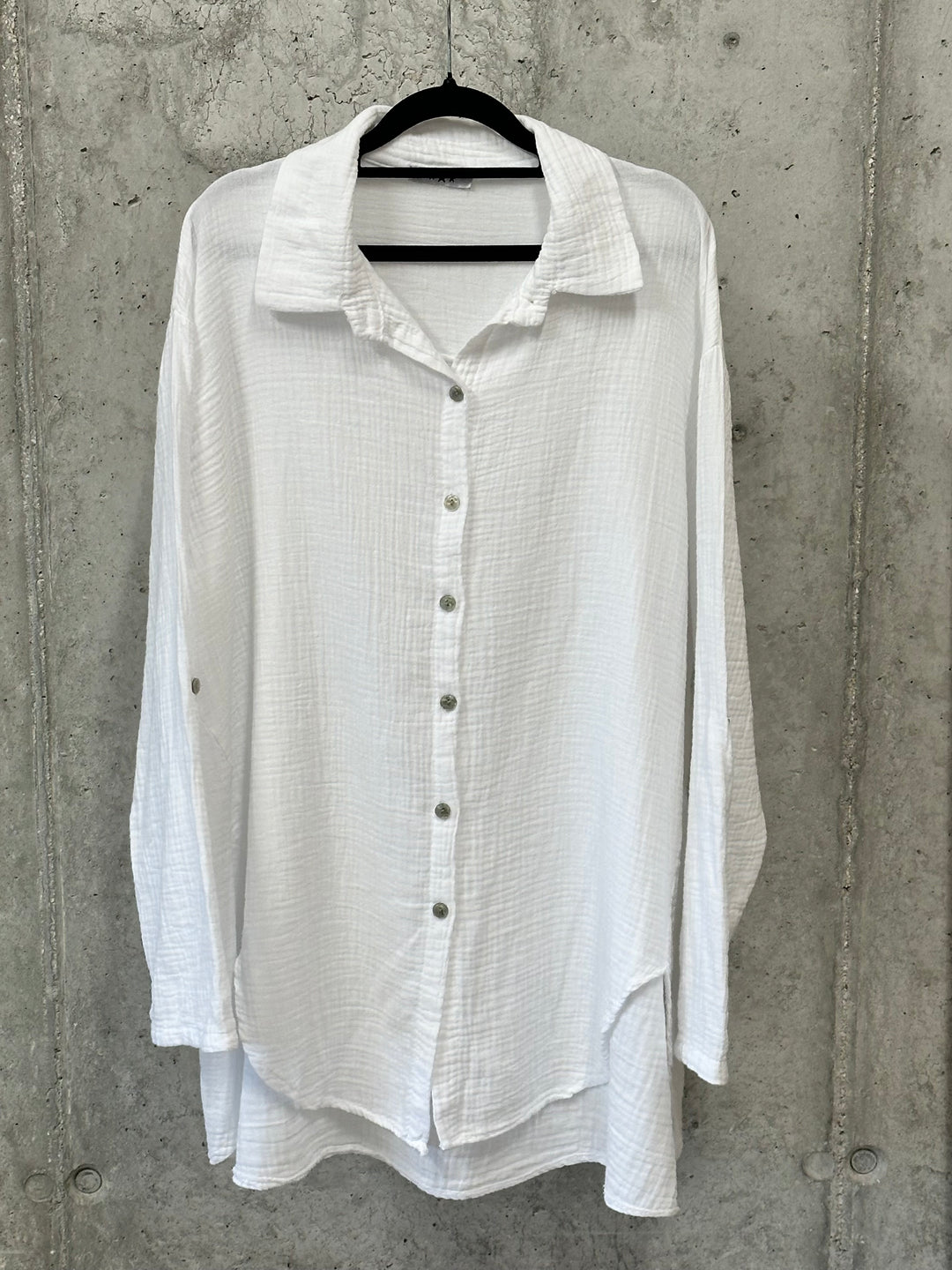 Tunique oversize en gaze de coton (42/48) MADE IN ITALY