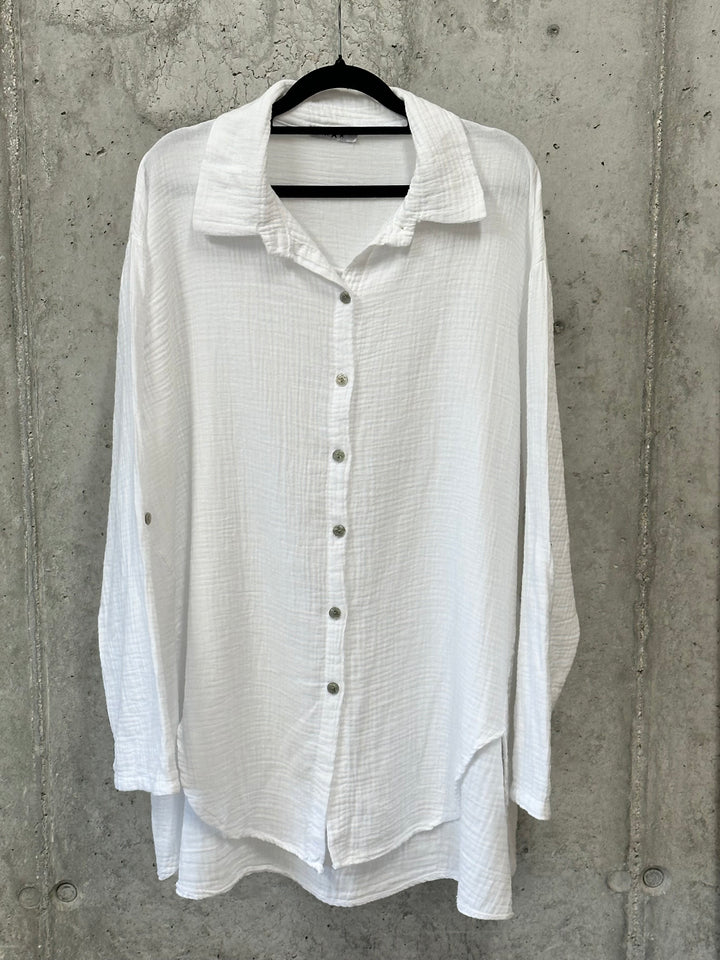 Tunique oversize en gaze de coton (42/48) MADE IN ITALY