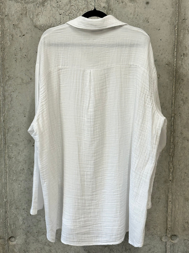 Tunique oversize en gaze de coton (42/48) MADE IN ITALY