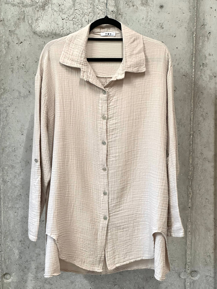 Tunique oversize en gaze de coton (42/48) MADE IN ITALY