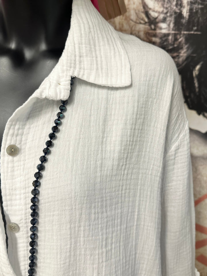 Tunique oversize en gaze de coton (42/48) MADE IN ITALY