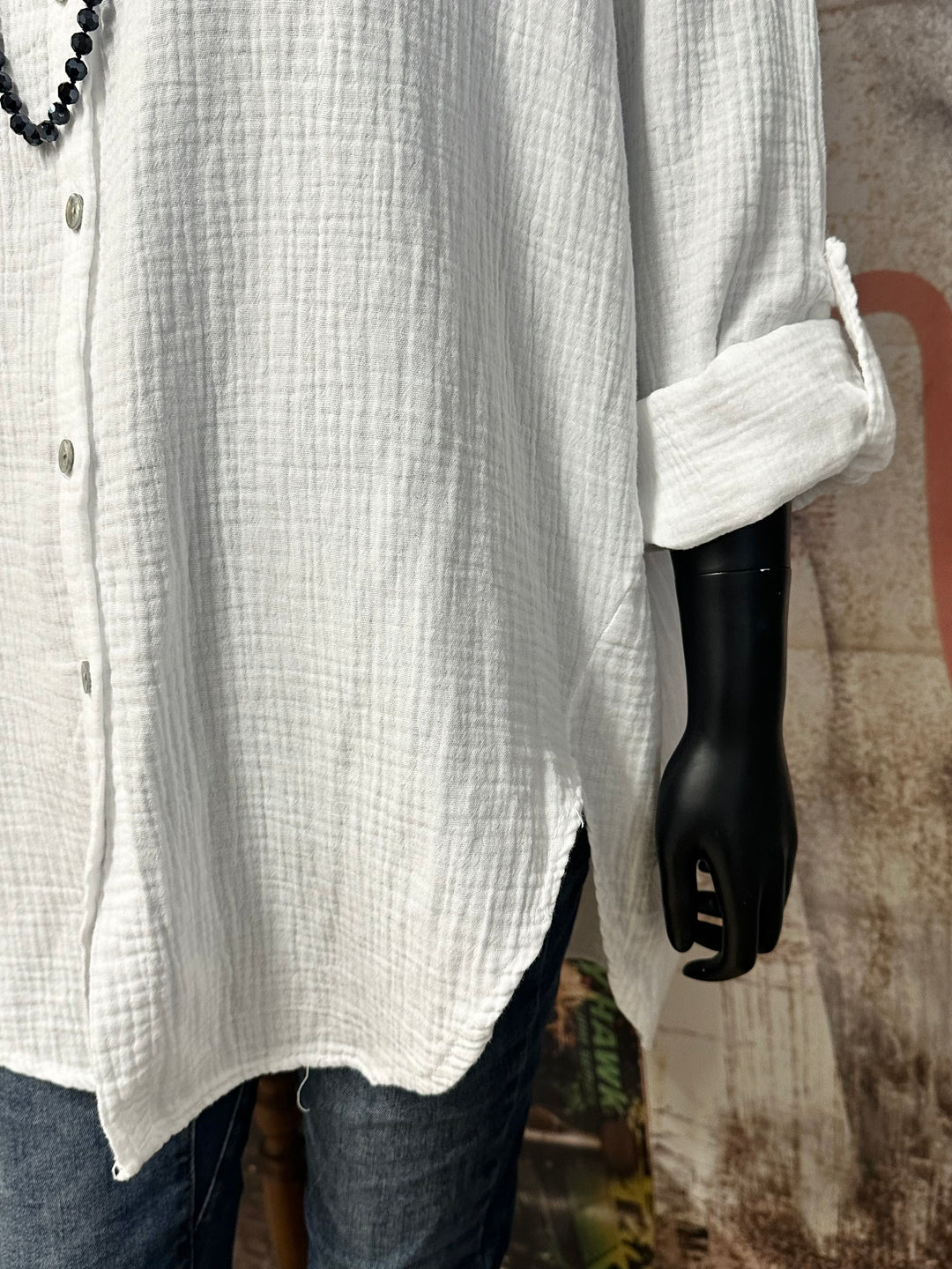 Tunique oversize en gaze de coton (42/48) MADE IN ITALY