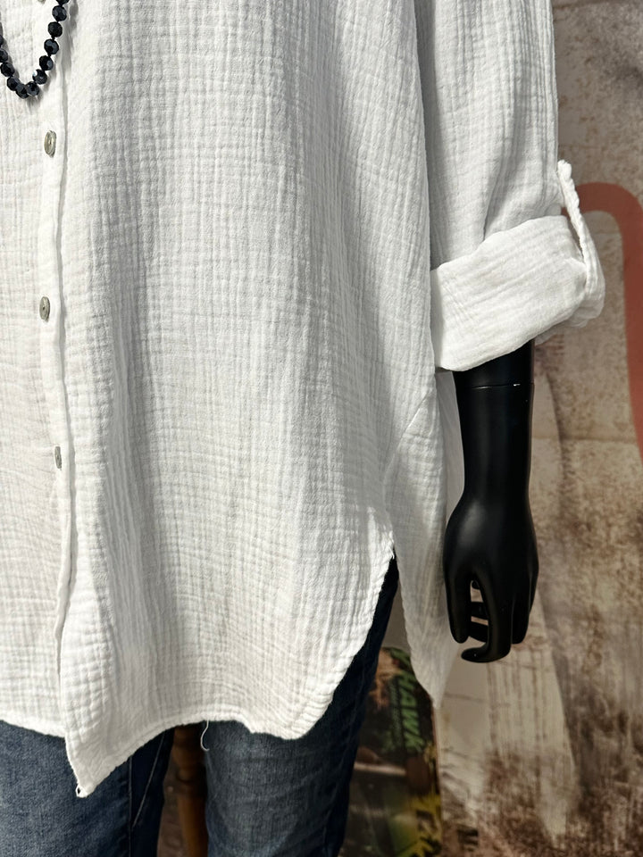 Tunique oversize en gaze de coton (42/48) MADE IN ITALY