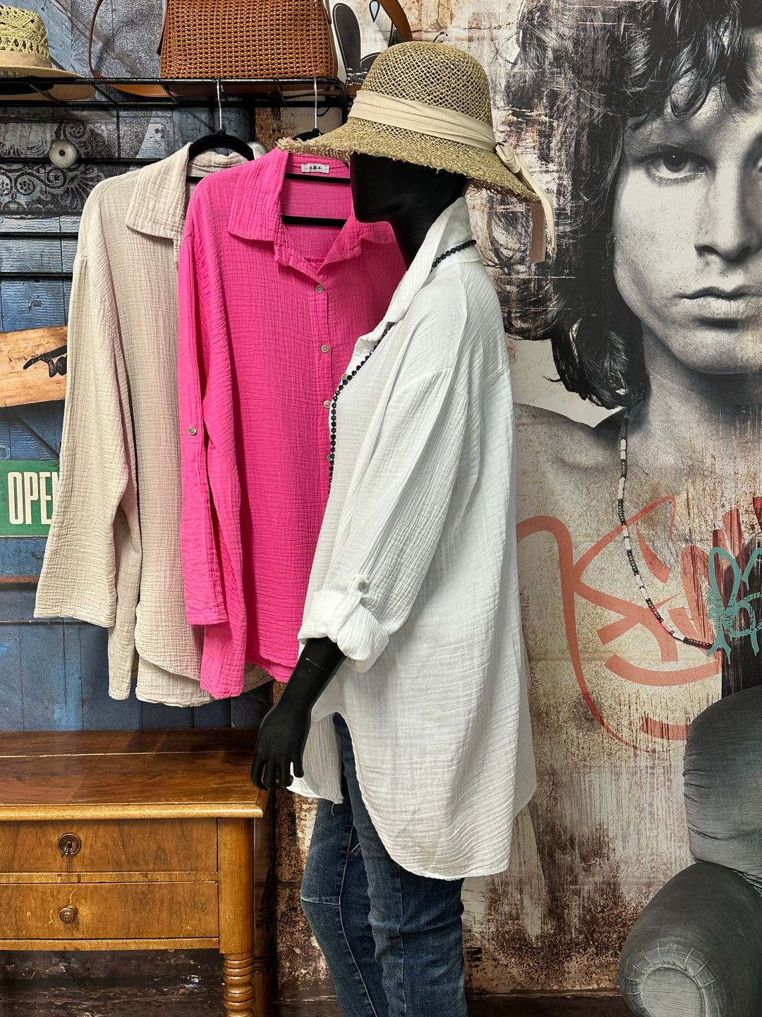 Tunique oversize en gaze de coton (42/48) MADE IN ITALY