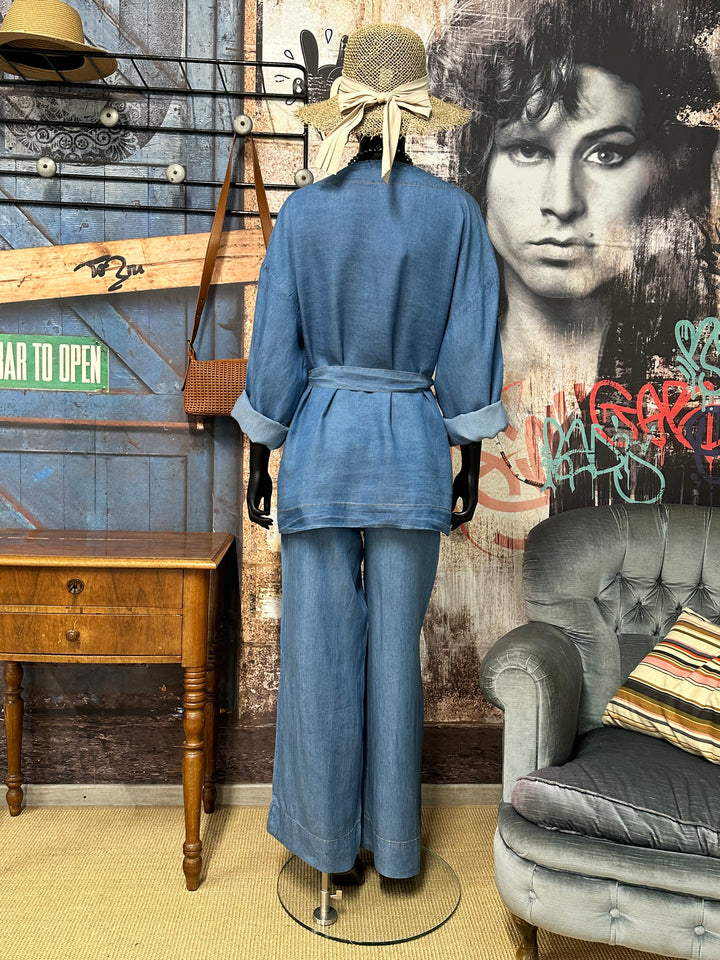 Ensemble 2 pièces "Bohème-chic" en denim clair (38 ➡️ 42)