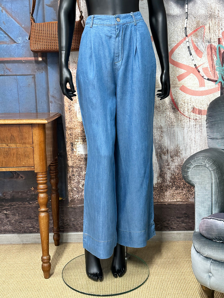 Ensemble 2 pièces "Bohème-chic" en denim clair (38 ➡️ 42)