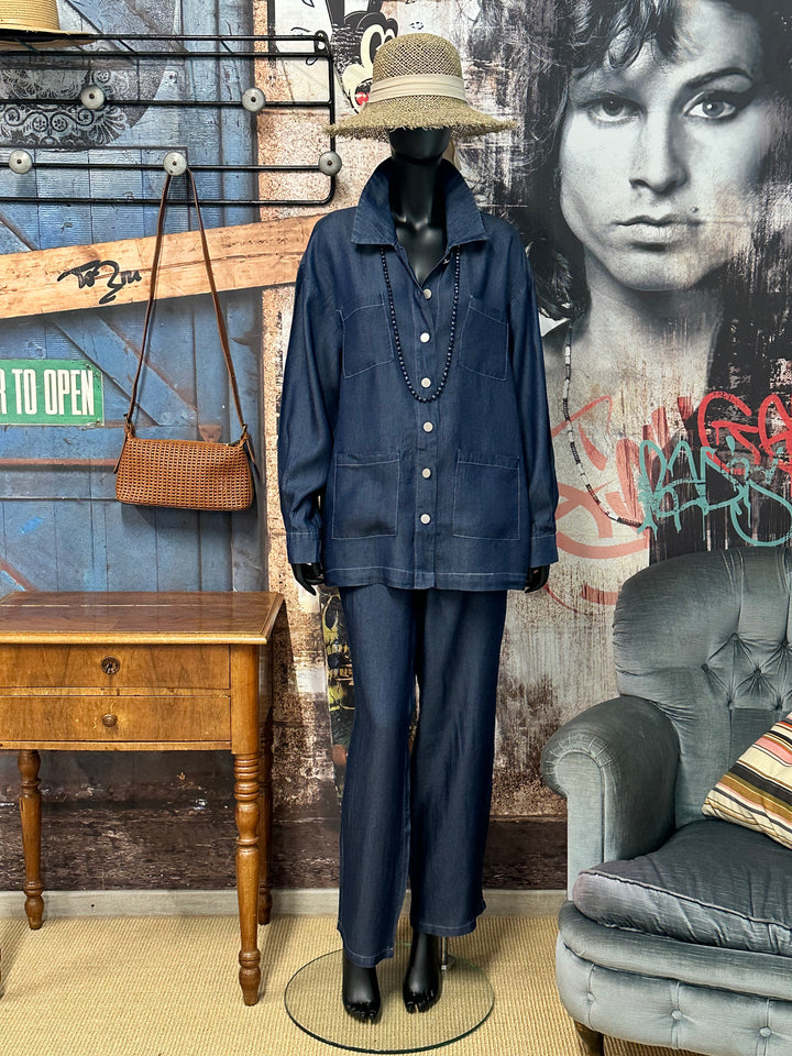 Ensemble 2 pièces "élégant & structuré" en denim brut (38 ➡️ 44)