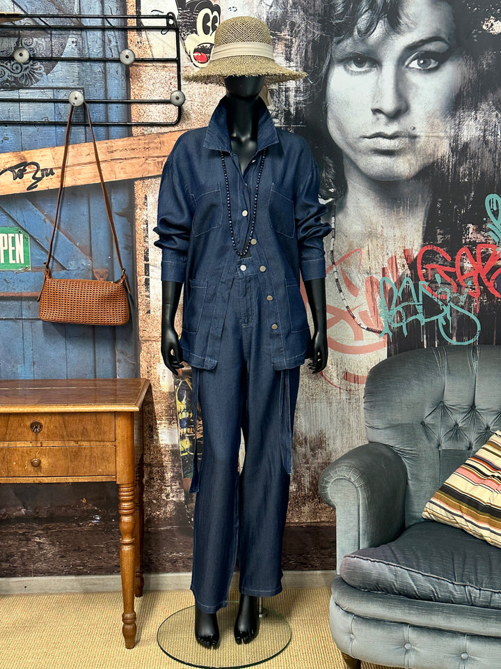 Ensemble 2 pièces "élégant & structuré" en denim brut (38 ➡️ 44)