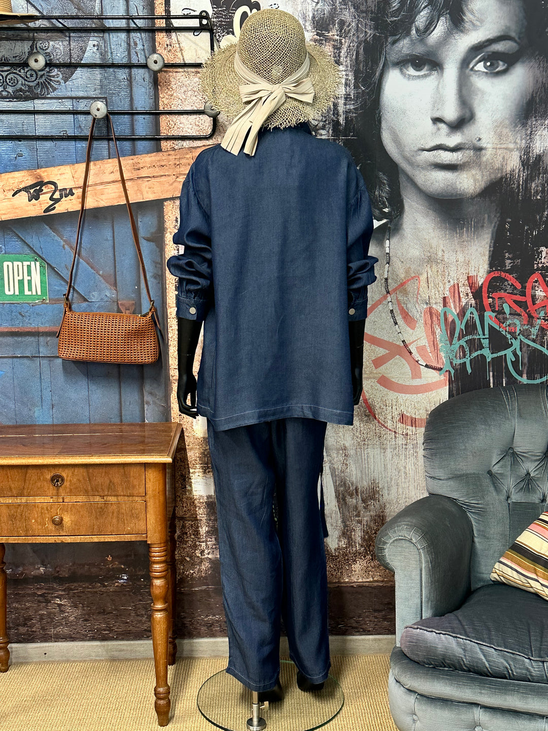 Ensemble 2 pièces "élégant & structuré" en denim brut (38 ➡️ 44)