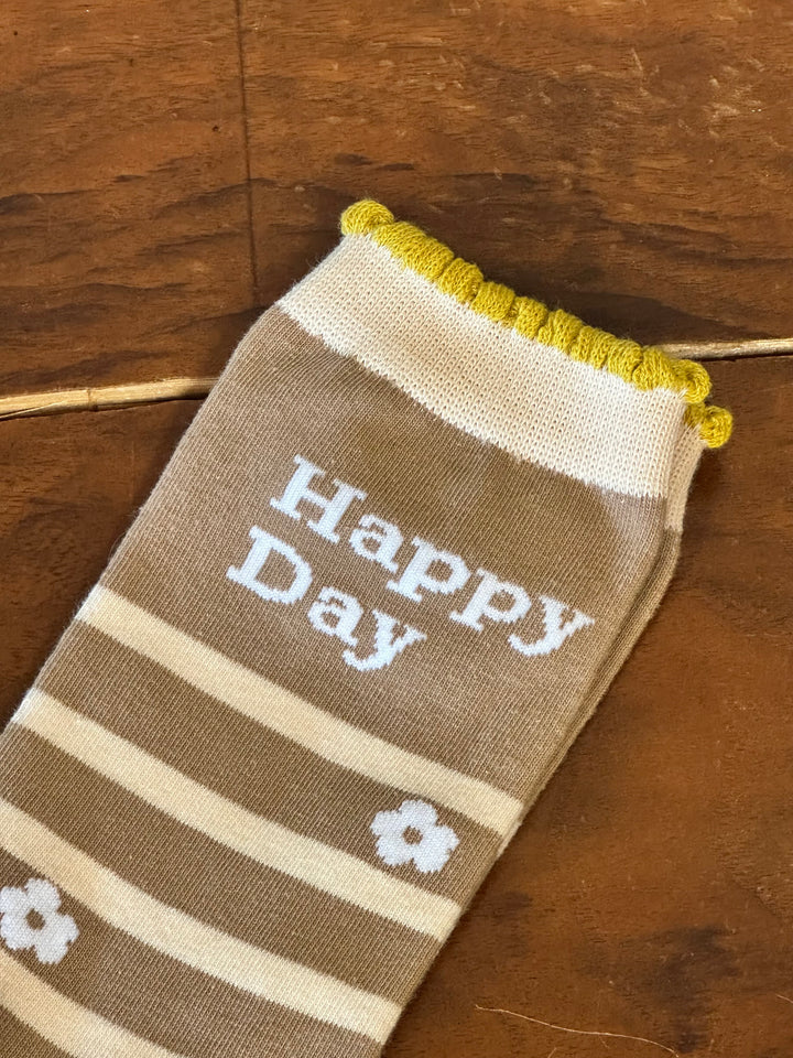 Chaussettes mi-longues en coton "Happy day"