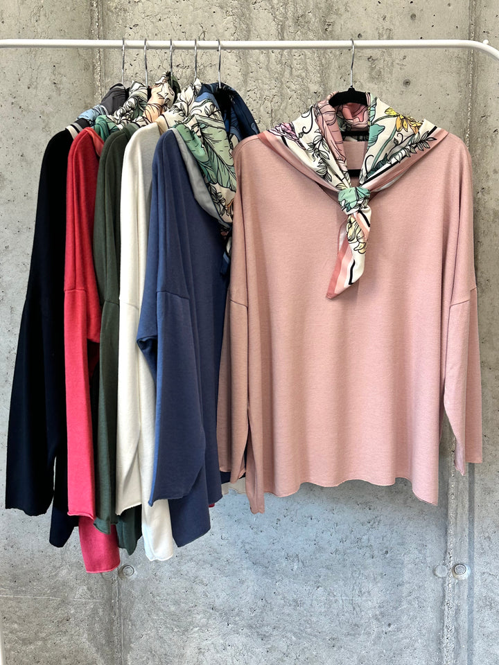 Pull uni oversize & foulard assorti (42/48) MADE IN ITALY