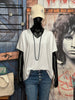 T-Shirt basic + size 100% Baumwolle V-Ausschnitt weiß