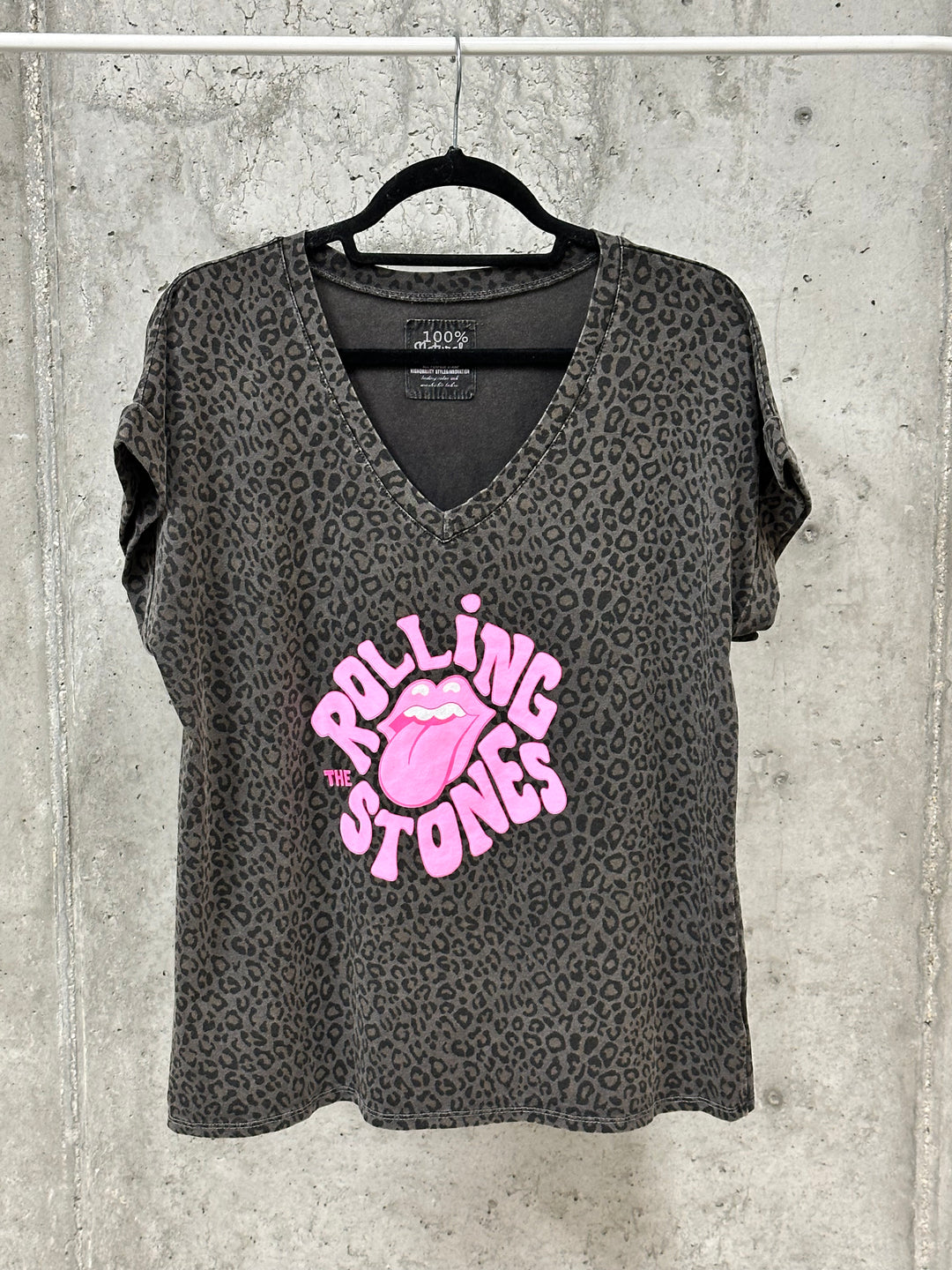 T-Shirt mit Leopardenmuster „The Rolling Stones” (38/42) MADE IN ITALY