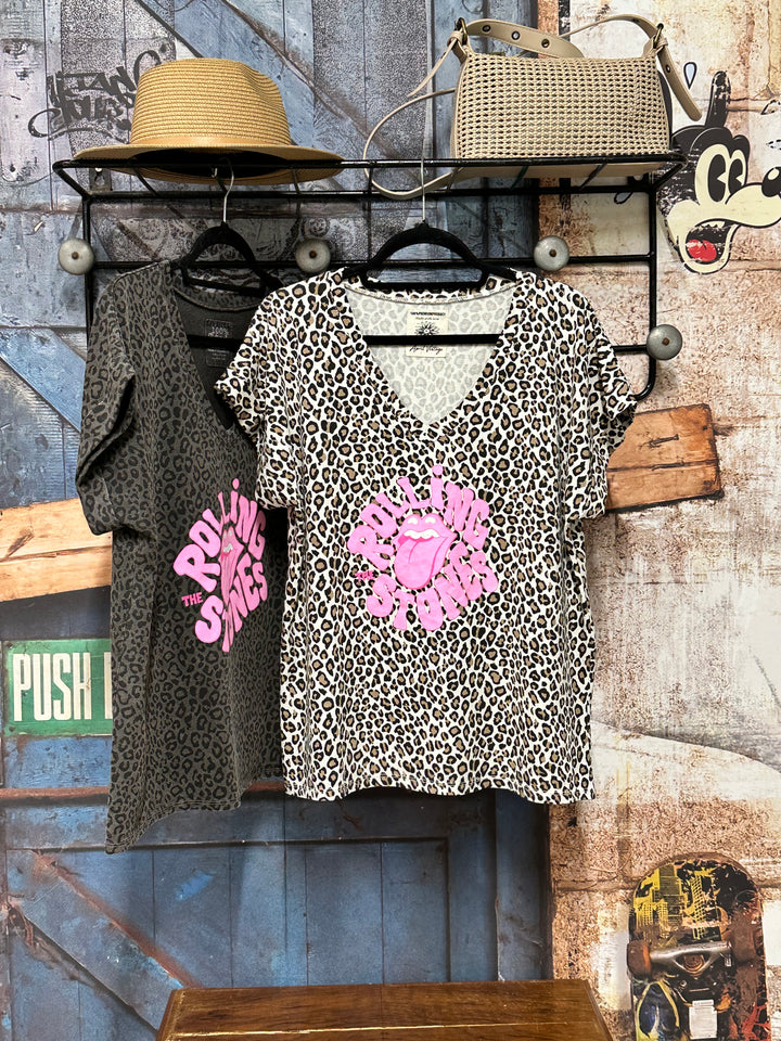 T-Shirt mit Leopardenmuster „The Rolling Stones” (38/42) MADE IN ITALY