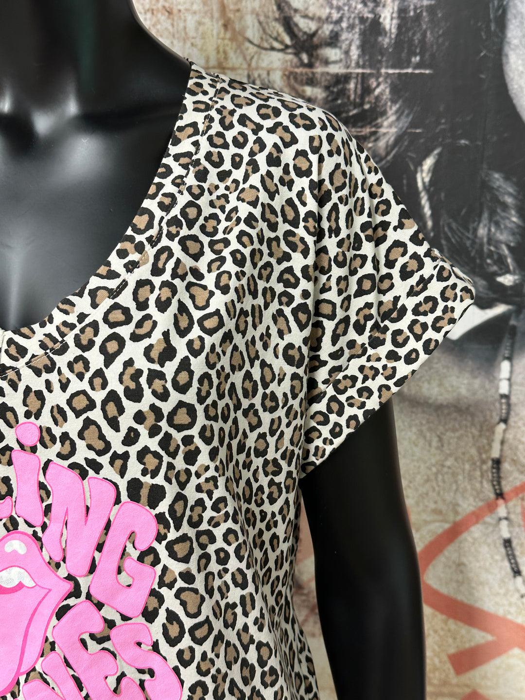 T-Shirt mit Leopardenmuster „The Rolling Stones” (38/42) MADE IN ITALY