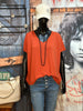 T-shirt ultra fluide col V brique