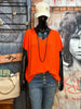 T-shirt ultra fluide col V orange
