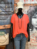 T-shirt ultra fluide col V corail