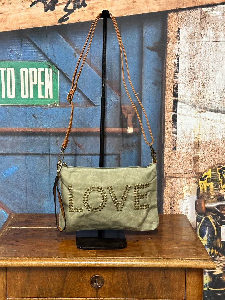 Sac pochette en toile enduite "LOVE"